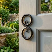 Hand Forged Wrought Iron House Number 8 Digital Illustration