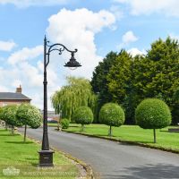 8 Foot Tall Gothic Lamp Post Installed On Edge Of Driveway