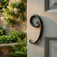 Hand Forged Wrought Iron House Number 9 Digital Illustration