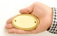 Polished Brass Engravable Oval Plaque Polished Brass Engravable Oval Plaque