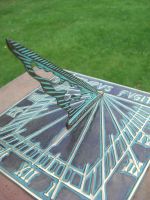 Verdigris "Tempus Fugit" Square Sundial - 200mm