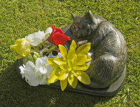 Pet Memorial & Vase - Cat - Bronze Finish Pet Memorial & Vase - Cat - Bronze Finish