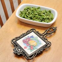 Sweet Harvest Square Trivet C/W Apricot / Plums