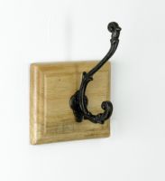Ivy Lane Wooden hook rack, with hand wrought Iron double hooks