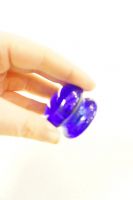 Blue Clear Glass Cupboard Knob