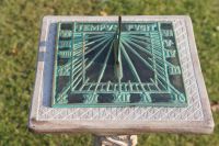 Verdigris "Tempus Fugit" Square Sundial - 200mm