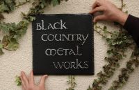 Large Square Slate Effect House Number Sign