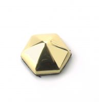 solid brass 20mm hexagonal stud motif