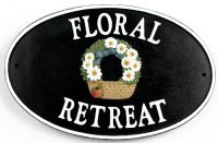 “Hollyrod House” Flower basket Cast Iron Effect House Name Sign “Hollyrod House” Flower basket Cast Iron Effect House Name Sign