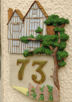 Hand Painted "Tudor Mansion" Architectural House Sign Hand Painted "Tudor Mansion" Architectural House Sign