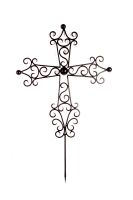 “St Peter” Wrought Iron Scroll Design Grave Marker