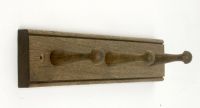 Hook Rack Natural Wood - 3 Hook