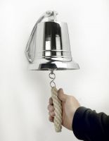 5" Bright Chrome Bell with Rope Lanyard 5" Bright Chrome Bell with Rope Lanyard