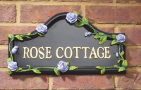 Hand Painted Violet Rose House Name Sign Hand Painted Violet Rose House Name Sign