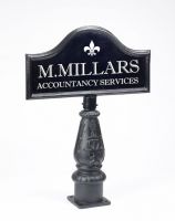 small sign post domed