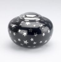 Medium black and silver star urn Medium black and silver star urn