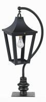 Black Swan Neck Pillar Light & Lantern Set 96cm
