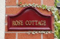 House Name - Red Traditional Signs (16" wide)