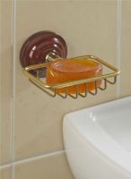Rosewood Effect Soap Basket brass