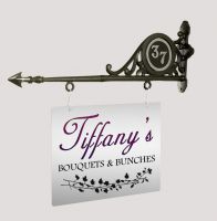 "Marton Hall" Hanging Shop Sign with Chrome Door Number "Marton Hall" Hanging Shop Sign with Chrome Door Number