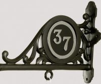 "Marton Hall" Hanging Shop Sign with Chrome Door Number