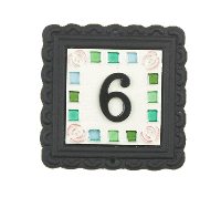"Pink Roses" Mosaic Iron & Tile House Number Sign