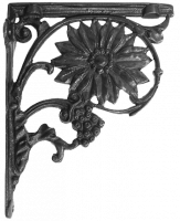Sunflower Iron Shelf Bracket Finished in Black
