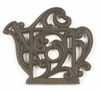 Rustic Kettle Shaped Cast Iron Trivet Rustic Kettle Shaped Cast Iron Trivet