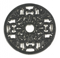 Heavy Duty Cast Iron Round Trivet Finished in Black 