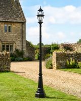 "Atlas" Traditional Black Garden Lamp Post - 2.9m digital illustration