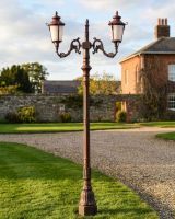 "Autumnhall" Double Headed Antique Red Traditional Lamp Post - 2.6m digital illustration