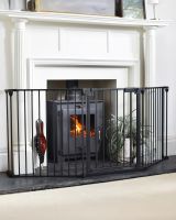"BabyPro" Midnight Black Three Panel Baby Safe Fire Guard Close up
