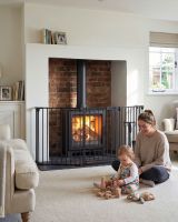 "BabyPro" Midnight Black Three Panel Baby Safe Fire Guard Digital Illustration Scale shot "BabyPro" Midnight Black Three Panel Baby Safe Fire Guard Digital Illustration Scale shot