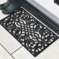 "Bampton" Cast Iron Black Doormat in Situ