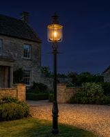 "Belgravia" Extra Large Lamp Post & Lantern - 3.9m digital illustration at night
