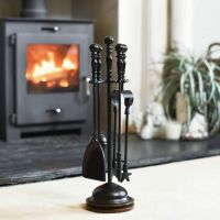 "Blakeden Hall" Black & Wooden Companion Set - 51cm