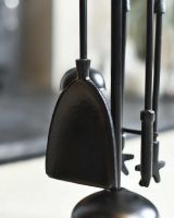 Close-Up of Tools for "Blakeden Hall" Black & Wooden Companion Set - 51cm