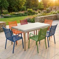 "Chrysolina" Pop Art Six Seat Table and Chair Set digital illustration