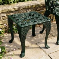"Coalbrookdale" Cast Aluminium Garden Side Table Digital Illustration Green