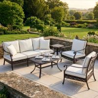 "Elmswood" Outdoor Lounge Set With Sofa, Table & Chairs dressed table digital illustration with a dressed table "Elmswood" Outdoor Lounge Set With Sofa, Table & Chairs dressed table digital illustration with a dressed table