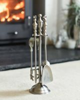 "Grecian" Pewter Fireside Companion Set 40cm in Situ "Grecian" Pewter Fireside Companion Set 40cm in Situ