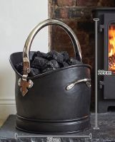 "Hinswick" Victorian Black Iron and Nickel Coal Bucket - Small Digital Illustration Diagram