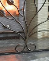 Close-Up of "Ivelen Lane" Leaf Design Fire Guard in Situ