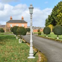 "Ivywood" 3m Matt Grey Traditional Lamp Post in Situ "Ivywood" 3m Matt Grey Traditional Lamp Post in Situ