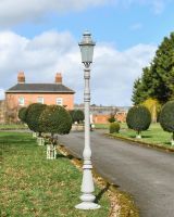 "Ivywood" 3m Matt Grey Traditional Lamp Post in Situ on a Driveway "Ivywood" 3m Matt Grey Traditional Lamp Post in Situ on a Driveway