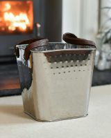 Empty "Keatley" Square Stainless Steel Log Holder in Situ Empty "Keatley" Square Stainless Steel Log Holder in Situ