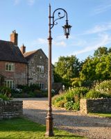 "Lady Claudette" Deluxe Antique Copper Ornate Cast Iron Swan Neck Lamp Post 3.5m digital illustration