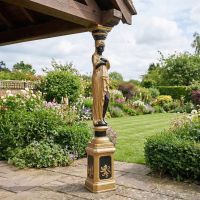 "Lady Hestia" Cast Iron Statue Column installed