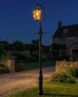 "Lincoln" Copper Swan Neck & Lamp Post 4.6m digital illustration at night "Lincoln" Copper Swan Neck & Lamp Post 4.6m digital illustration at night