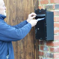 Close-up of the Letter Insert on the "Mulrose" Slim Wall Mounted Post Box